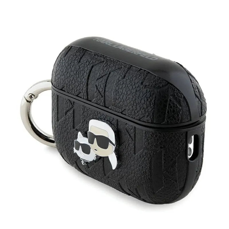 Karl Lagerfeld Monogram Karl & Choupette Head – AirPods Pro 2 dėklas (juodas)