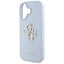 Guess Grained Big 4G Logo Small Classic Logo - dėklas iPhone 16 (mėlynas)