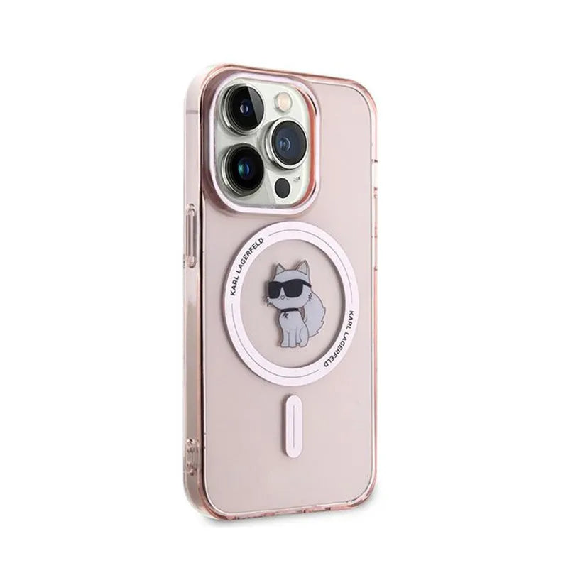 Karl Lagerfeld IML Choupette MagSafe – Dėklas, skirtas iPhone 14 Pro Max (rožinis)