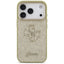 Guess Fixed Glitter Big 4G Metal Frame – Dėklas iPhone 17 Pro (auksinis)