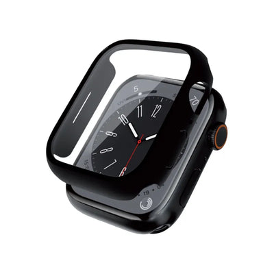 Crong Hybrid Watch Case – dėklas su stiklu, skirtas Apple Watch 45 mm (juodas)