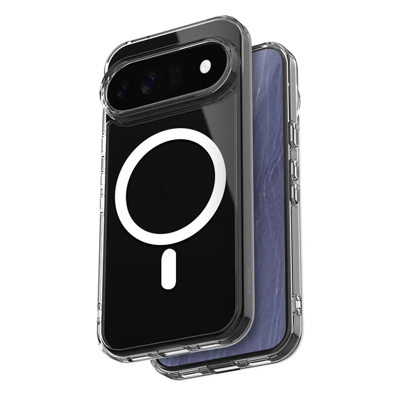 Crong Hybrid Clear Magnetic – MagSafe dėklas Google Pixel 11 (Skaidrus)