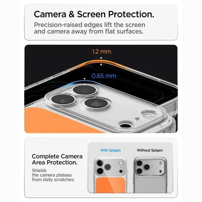 Spigen Ultra Hybrid T Mag MagSafe – dėklas, skirtas iPhone 18 Pro Max / 17 Pro Max (blizgi oranžinė spalva)