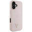 Guess Grained Hot Stamp Peony Triangle Logo MagSafe – dėklas iPhone 16 (rožinis)