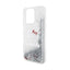 Hello Kitty Liquid Glitter Charms Kitty Head dėklas, skirtas iPhone 15 Pro Max (sidabrinis)