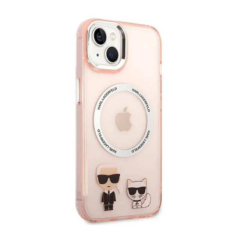 Karl Lagerfeld Karl&Choupette Aluminium MagSafe - dėklas iPhone 14 Plus (rožinis)