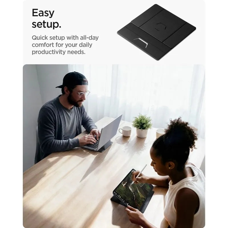 Spigen LD201-S8 Slimfold – Nešiojamojo kompiuterio / planšetės stovas (Space Grey)