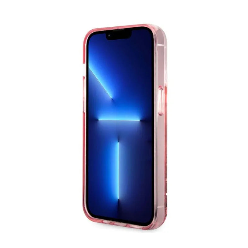 Karl Lagerfeld Liquid Glitter NFT Choupette Head – dėklas iPhone 14 Pro Max (rožinis)