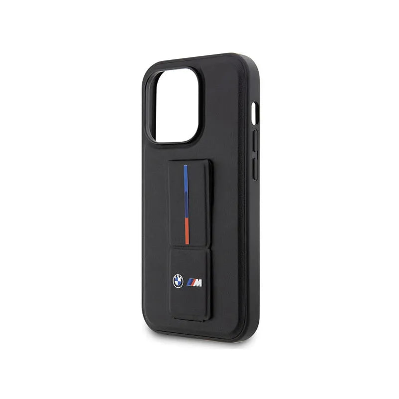 BMW Grip Stand Hot Stamp – dėklas iPhone 14 Pro Max (juodas)