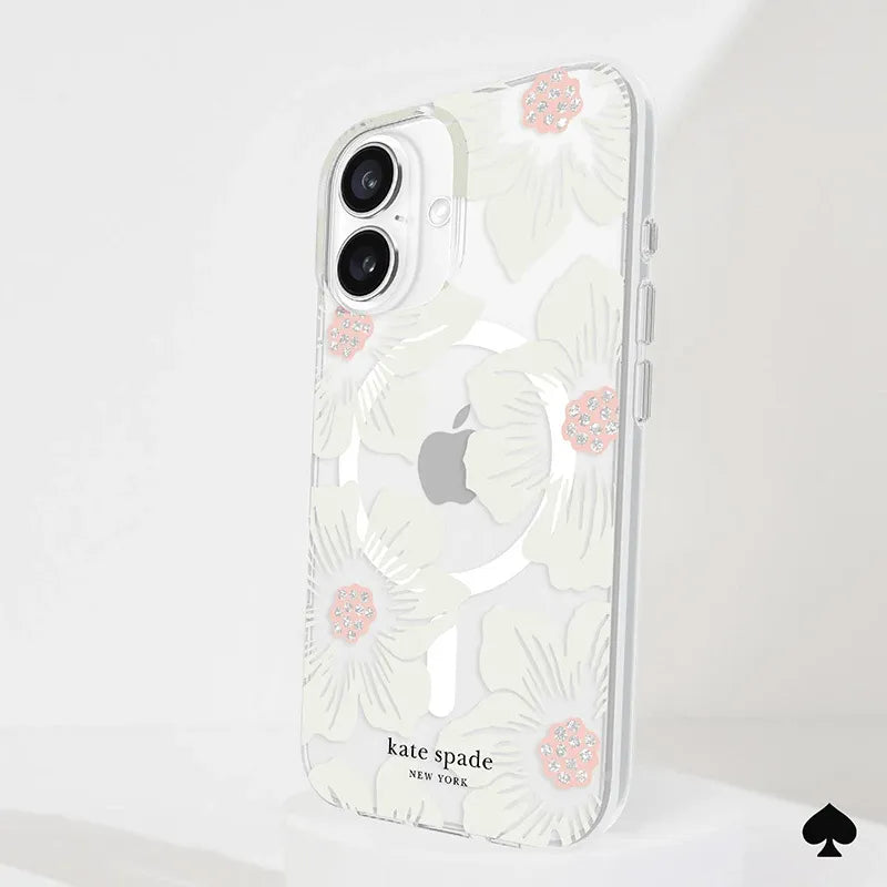„Kate Spade New York“ apsauginis „MagSafe“ dėklas, skirtas „iPhone 16“ (Hollyhock Floral)