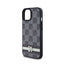 DKNY „Leather Checkered Mono Pattern & Printed Stripes“ – „iPhone 14 / 15 / 13“ dėklas (juodas)