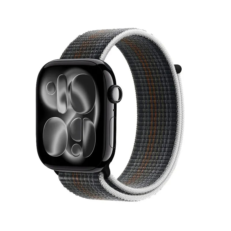 Crong Nylon – sportinė apyrankė, skirta Apple Watch 44/45/46/49 mm (Midnight Run)