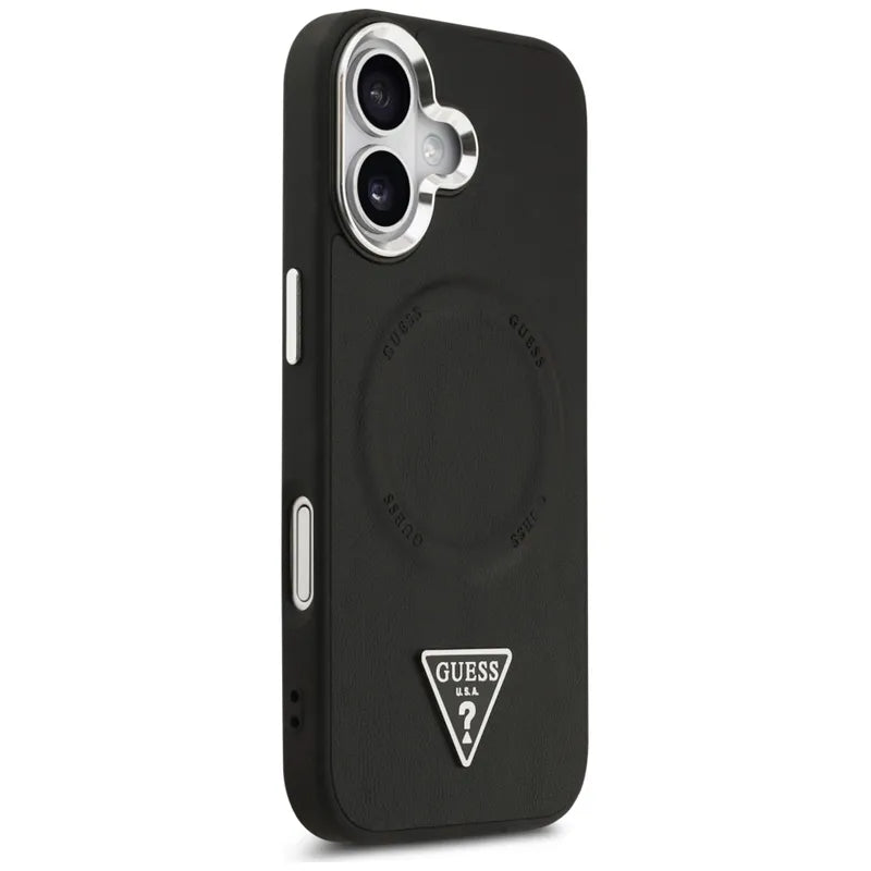 Guess Triangle Logo MagSafe – dėklas iPhone 17 (juodas)