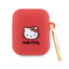 Hello Kitty silikoninis 3D kačiuko galvos dėklas, skirtas AirPods 1/2 gen (fuksijos spalvos)