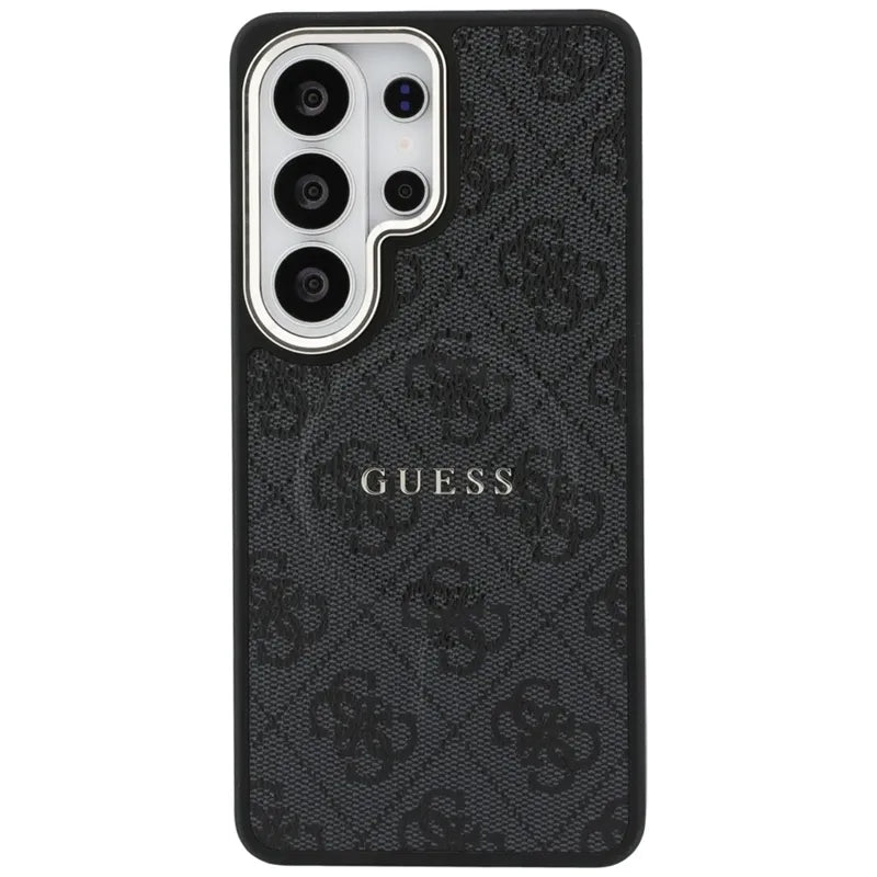 Guess 4G Embossed Ring MagSafe – dėklas Samsung Galaxy S26 Ultra telefonui (juodas)