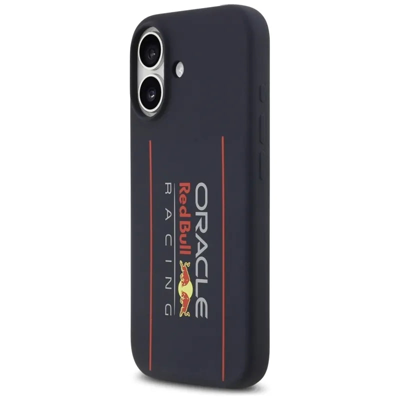 Red Bull Silicone Oversize Vertical Logo MagSafe – iPhone 17 dėklas (tamsiai mėlynas)
