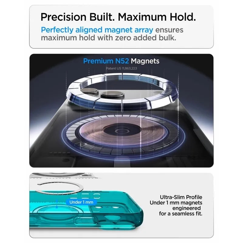 Spigen Ultra Hybrid Mag MagSafe – dėklas, skirtas iPhone 18 Pro Max / 17 Pro Max (C-One Bondi Blue)