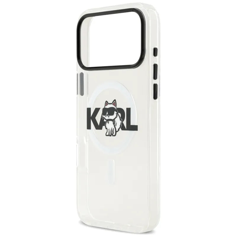 Karl Lagerfeld IML Choupette Sketch Logo MagSafe – dėklas iPhone 17 Pro (skaidrus)