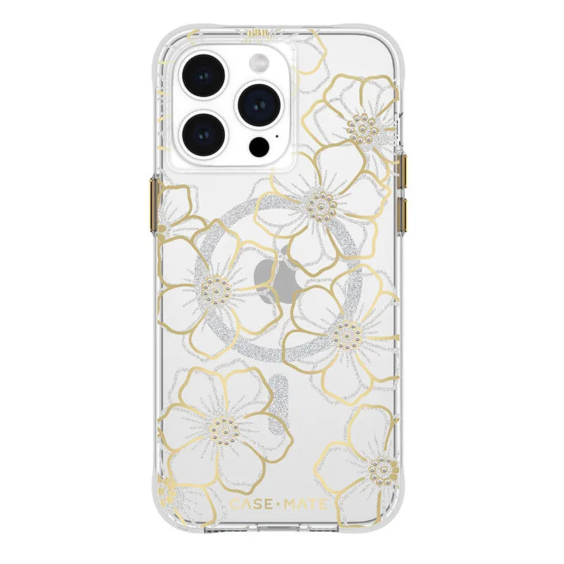 Case-Mate Floral Gems MagSafe – dėklas, skirtas iPhone 15 Pro Max (auksinis)