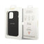 Guess Saffiano Metal Logo Stripes – dėklas iPhone 14 Pro (juodas)