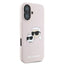 Karl Lagerfeld Silicone Double Heads Print MagSafe - Dėklas iPhone 16 Plus (rožinis)
