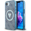 Guess IML Metal Glitter 4G Circle Triangle MagSafe – dėklas iPhone 16e (mėlynas)