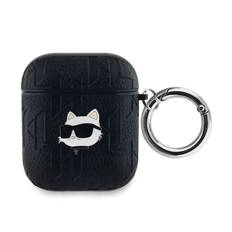 Karl Lagerfeld Monogram Choupette Head - AirPods 1/2 gen dėkliukas (juodas)