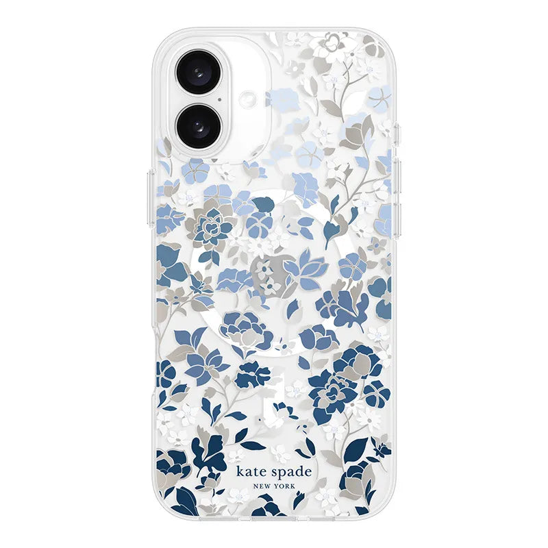 Kate Spade New York Protective Gems MagSafe – dėklas iPhone 16 Plus (Flowerbed Blue)