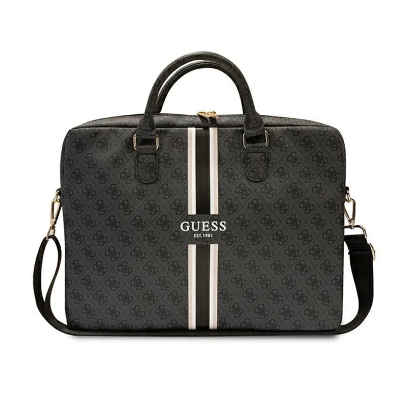 Guess 4G Printed Stripes kompiuterio krepšys - 16" nešiojamo kompiuterio krepšys (juodas)