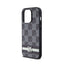 DKNY Leather Checkered Mono Pattern & Printed Stripes – dėklas iPhone 14 Pro (juodas)