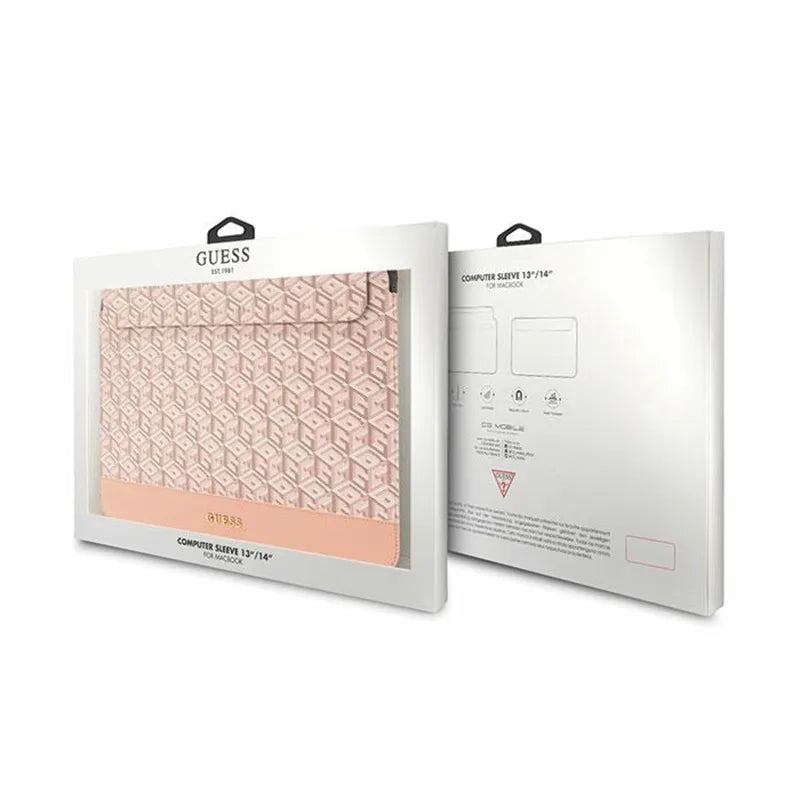 Guess GCube Stripes nešiojamojo kompiuterio dėklas - 14" kompiuterio krepšys (rožinis)