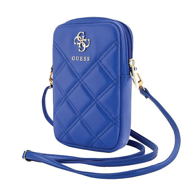 Guess Zip Quilted 4G – telefono krepšys (mėlynas)