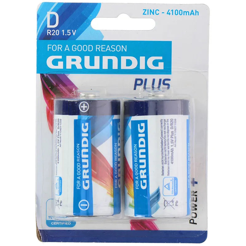 Grundig - Cinko baterija D / R20 1,5 V 4100 mAh, 2 vnt.