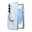 Speck Presidio Perfect-Clear Magnet – dėklas Samsung Galaxy S25 / S24 MagSafe (Skaidrus / Chromuotas paviršius / Serene Silver)