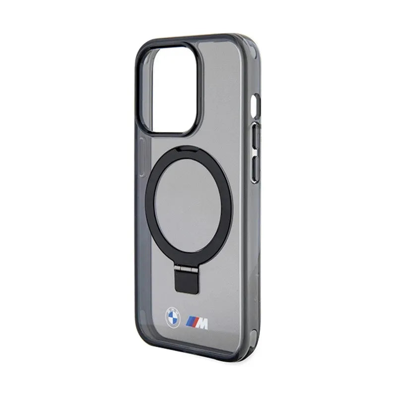 BMW Ring Stand M Collection MagSafe dėklas, skirtas iPhone 15 Pro (juodas)