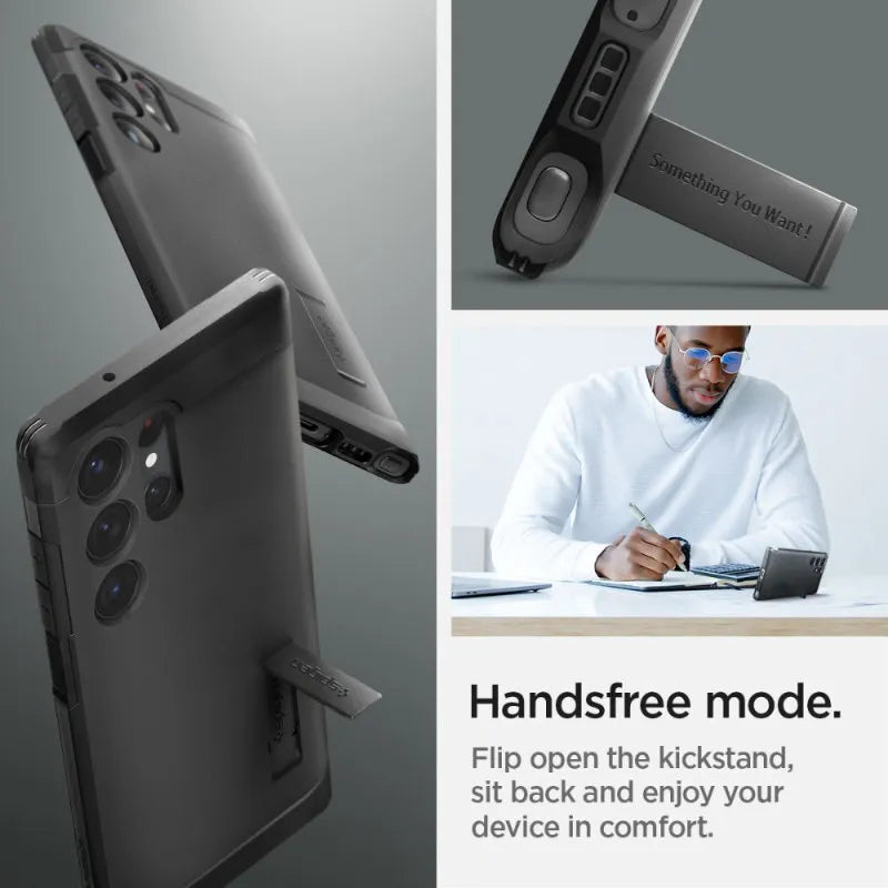 Spigen Tough Armor – dėklas Samsung Galaxy S23 Ultra (juodas)