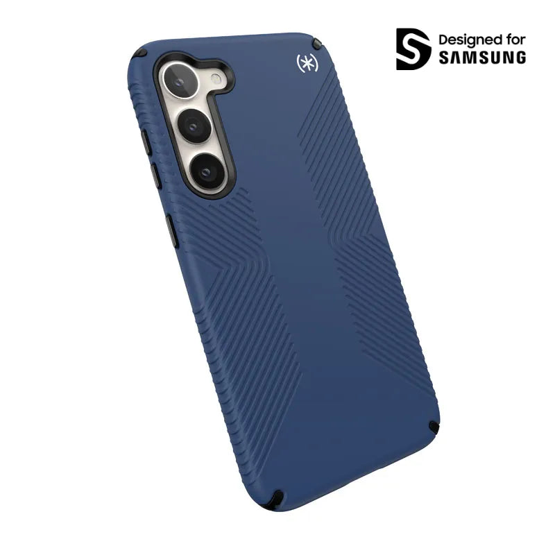 Speck Presidio2 Grip – neslystantis dėklas, skirtas Samsung Galaxy S23+ (pakrantės mėlyna/juoda)