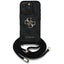 Guess 4G Big Logo Cord Strap Crossbody – Dėklas, skirtas iPhone 16 Pro Max (juodas)