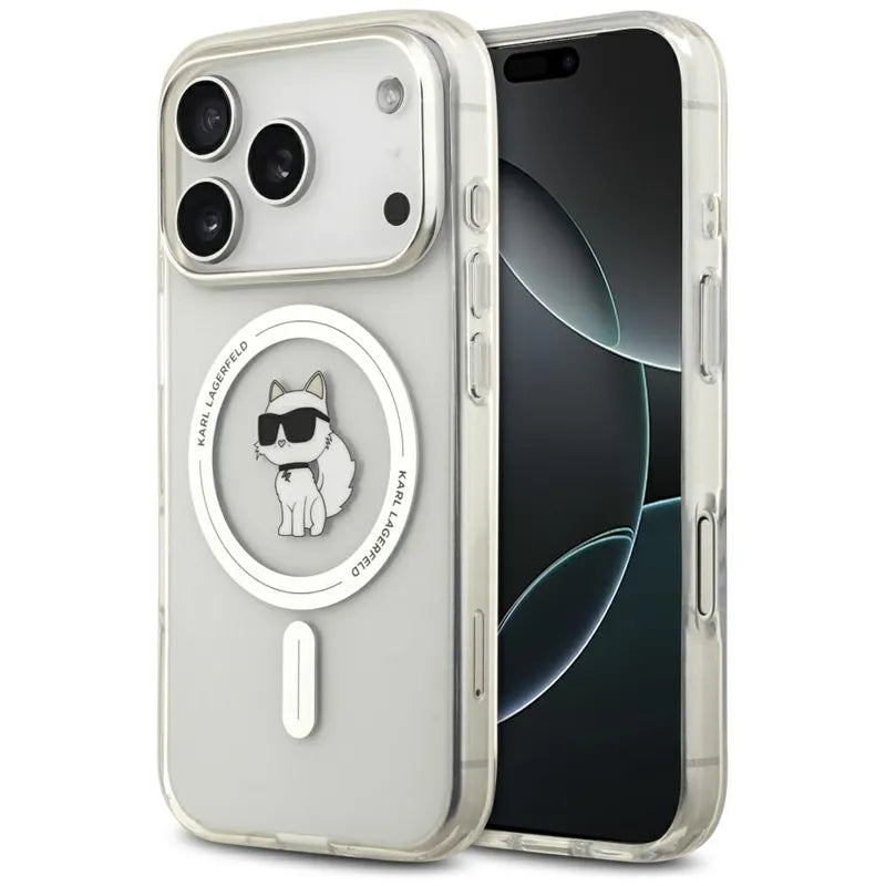 Karl Lagerfeld IML Choupette MagSafe – dėklas iPhone 17 Pro (skaidrus)