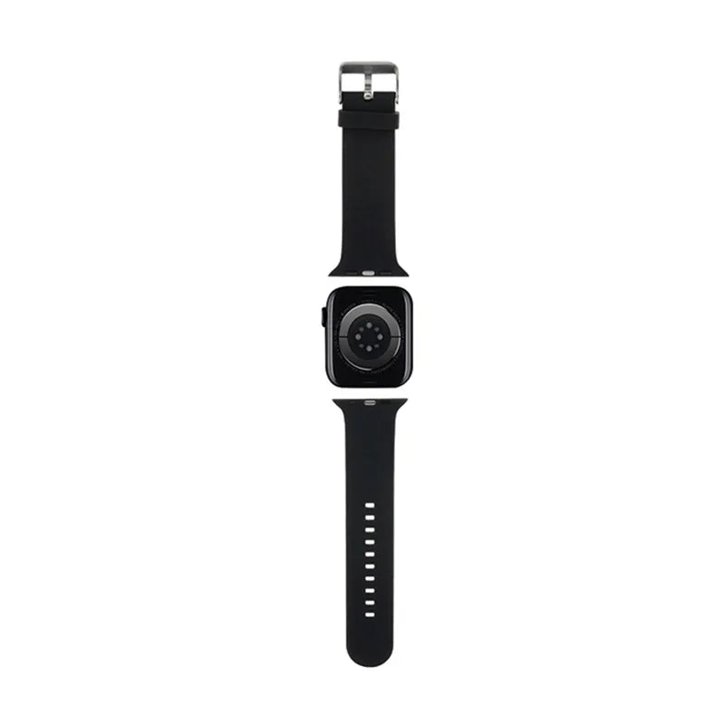 Karl Lagerfeld 3D Rubber Karl & Choupette Heads NFT – dirželis „Apple Watch“ 42/44/45/49 mm (juodas)