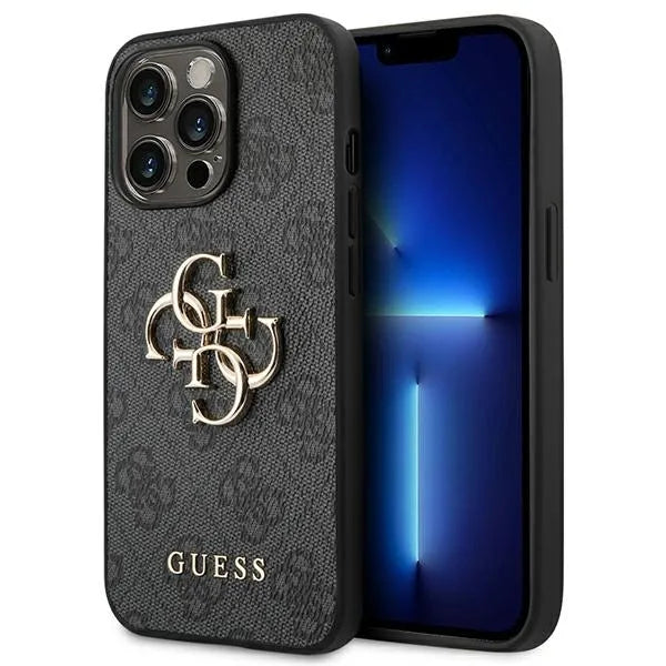 Guess 4G Big Metal Logo dėklas iPhone 14 Pro (pilkas)
