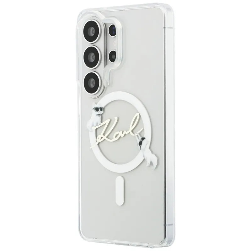 Karl Lagerfeld IML KC Script MagSafe – Samsung Galaxy S26 Ultra dėklas (skaidrus)