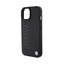 BMW Leather Hot Stamp MagSafe – dėklas iPhone 15 telefonui (juodas)