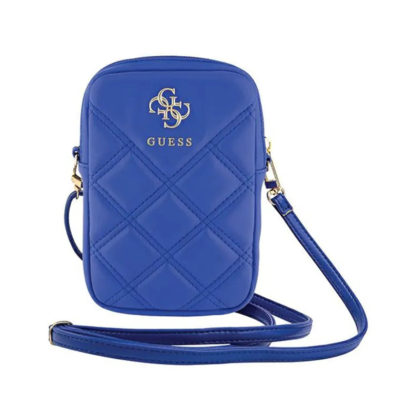 Guess Zip Quilted 4G – telefono krepšys (mėlynas)