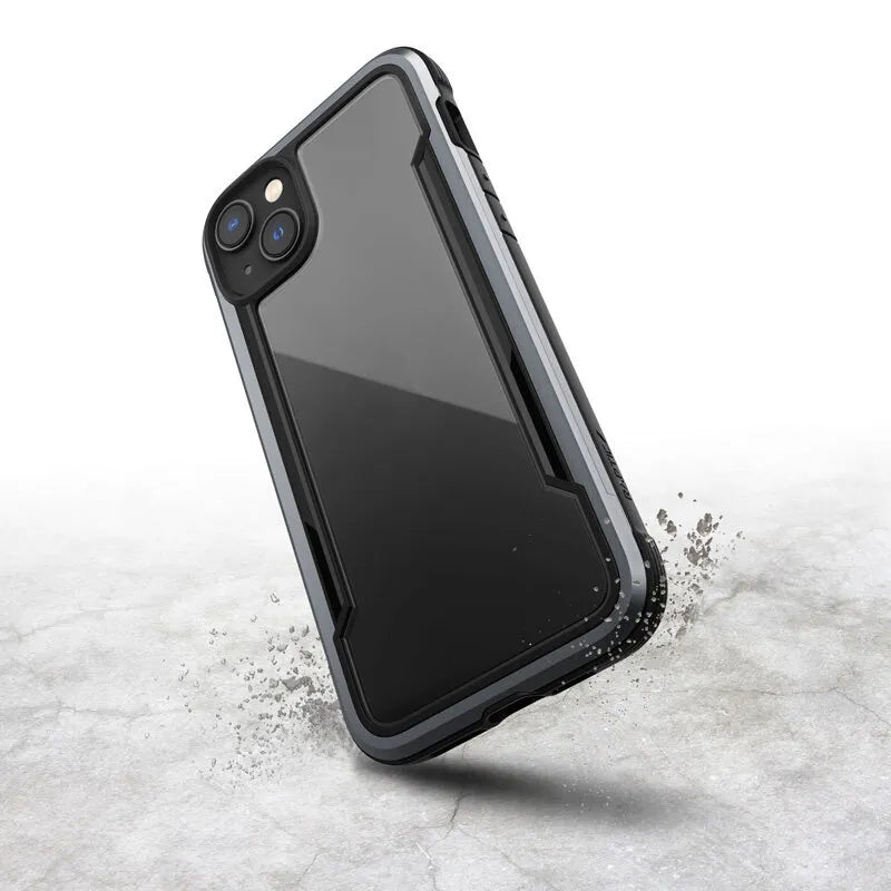 X-Doria Raptic Shield – aliuminis dėklas, skirtas iPhone 14 Plus (atsparus kritimui iš 3 m aukščio) (juodas)