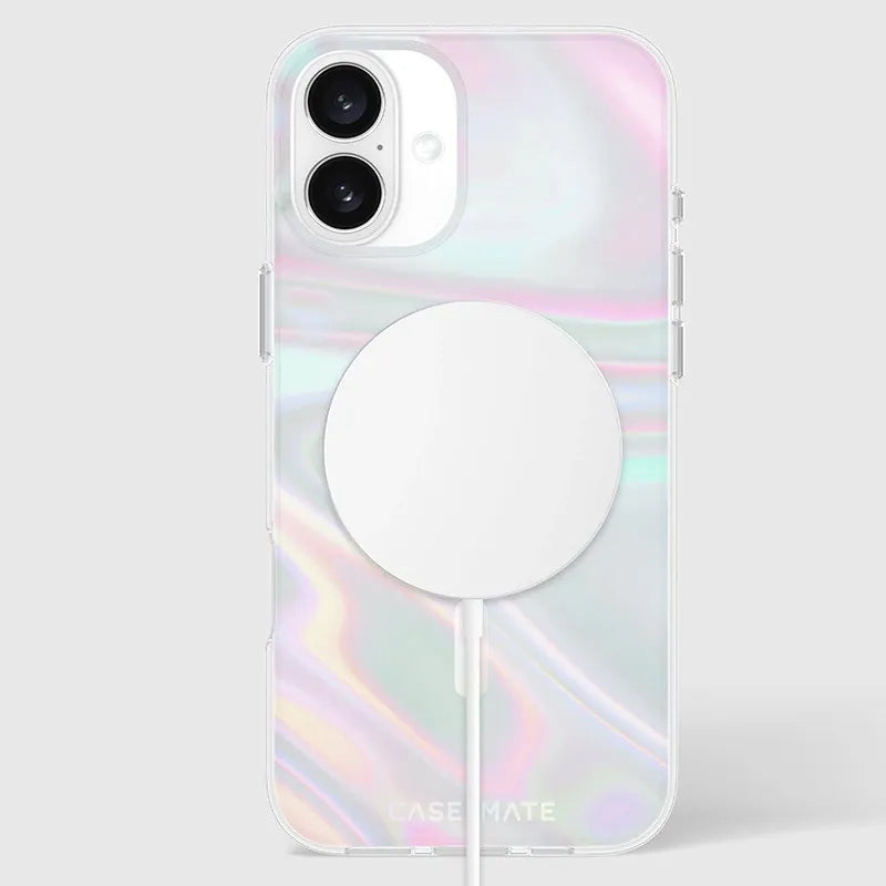 Case-Mate Soap Bubble MagSafe – dėklas, skirtas iPhone 16 Plus (vaivorykštinis)