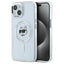 Karl Lagerfeld IML Metal Choupette Head MagSafe – dėklas iPhone 15 (baltas)