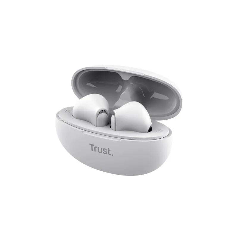 Trust Yavi – belaidės Bluetooth TWS ausinės su įkrovimo dėklu ir ENC (baltos)