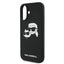 Karl Lagerfeld Silicone Double Heads Print MagSafe – dėklas iPhone 16 Plus (juodas)