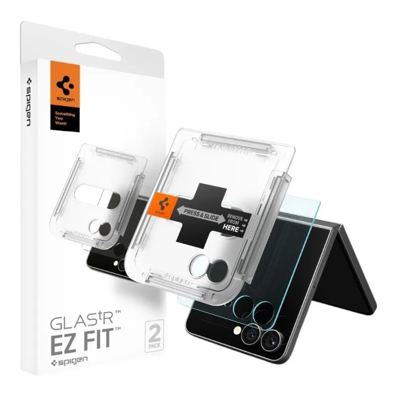 Spigen GLAS.TR EZ Fit HD 2-Pack – Grūdintas stiklas, skirtas Samsung Galaxy Z Flip 7
